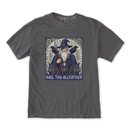 Hail The Allfather Odin T-Shirt | Norse Mythology Viking God Ravens Wolves Tee