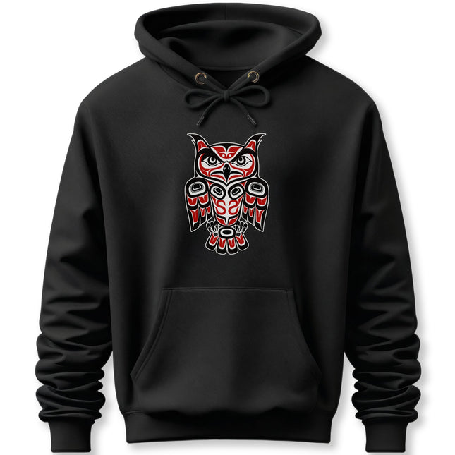 Northwest Coast Owl Hoodie | Indigenous Formline Art Pullover Hoodie