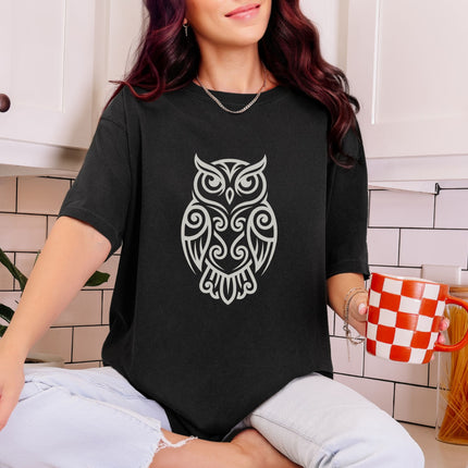 Tribal Owl T-Shirt | Intricate Celtic Knot Wisdom Unisex Unisex Tee Shirt