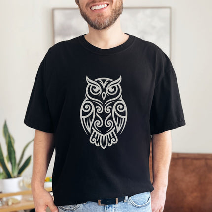 Tribal Owl T-Shirt | Intricate Celtic Knot Wisdom Unisex Unisex Tee Shirt