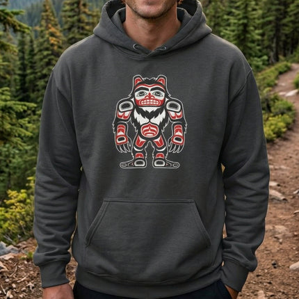 Haida Sasquatch Hoodie | Bigfoot First Nations Art Unisex Pullover Hoodie