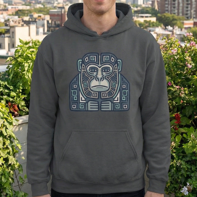 Mayan Monkey Geometric Art Hoodie | Tribal Symbol Pullover | Comfort Colors Hoodie