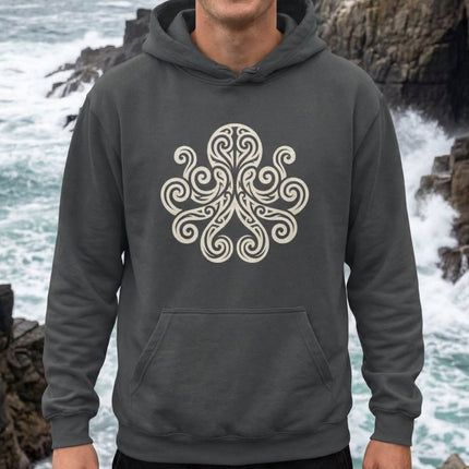 Tribal Octopus Celtic Knot Hoodie | Mythical Kraken Graphic Pullover Hoodie