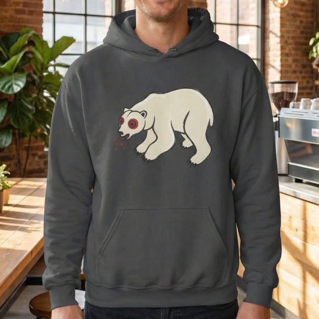 Wide-Eyed Polar Bear Hoodie | Cute Animal Graphic Unisex Pullover Hoodie