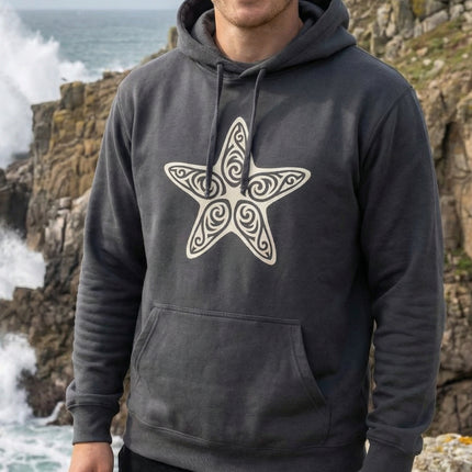Tribal Starfish Hoodie | Ocean Sea Life Knotwork Swirl Graphic Pullover Hoodie