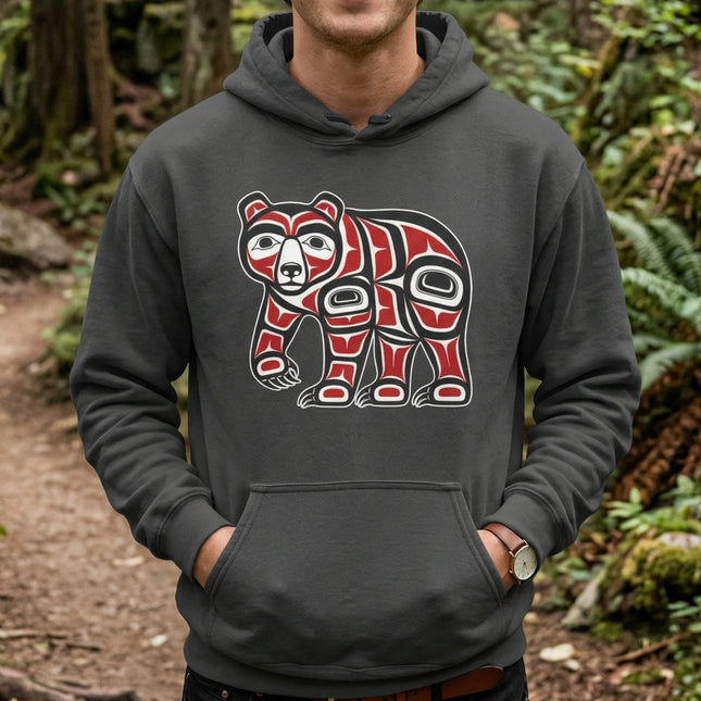 Haida Bear Formline Native American Hoodie | Indigenous Northwest Coast Pullover Hoodie