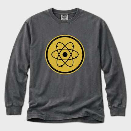 Atomic Orbit Long Sleeve T-Shirt | Yellow Science Symbol Graphic Tee