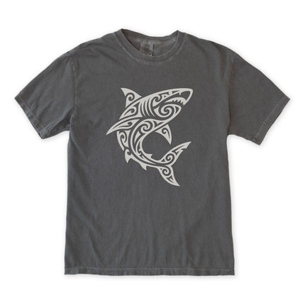 Tribal Shark T-Shirt | Polynesian Tattoo Style Graphic Tee | Comfort Colors