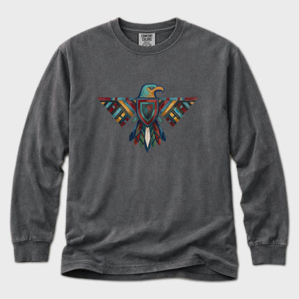 Thunderbird Long Sleeve T-Shirt | Geometric Mythic Bird Graphic Tee