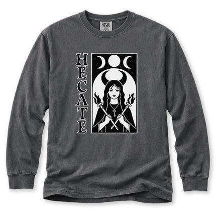 Hecate Long Sleeve T-Shirt | Torch and Moon Goddess Graphic Tee