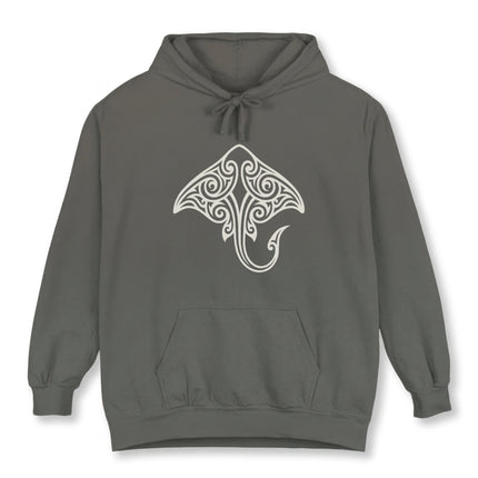 Tribal Stingray Hoodie | Polynesian Ocean Graphic Symbol Pullover Hoodie
