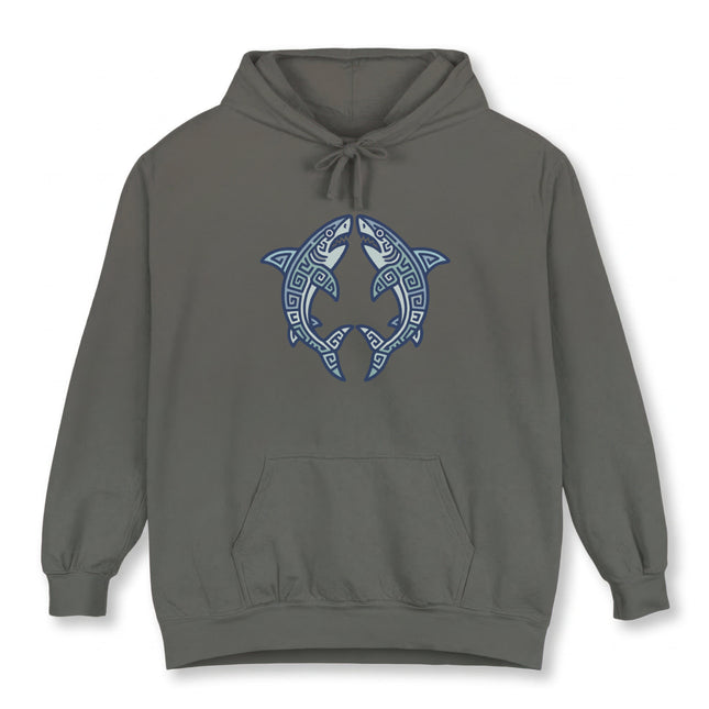 Mayan Sharks Symbol Hoodie | Tribal Marine Life Pullover | Comfort Colors Hoodie
