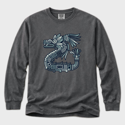 Maya Feathered Serpent Long Sleeve T-Shirt | Kukulkan Graphic Tee