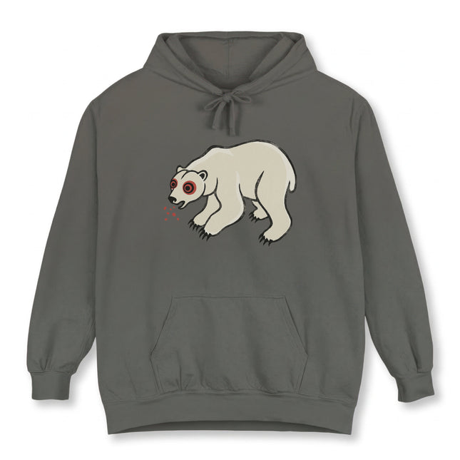 Wide-Eyed Polar Bear Hoodie | Cute Animal Graphic Unisex Pullover Hoodie