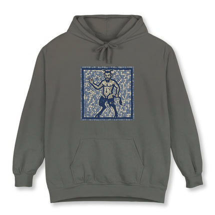 Greek Satyr mosaic art on a pullover hoodie featuring ancient Greek mythology.