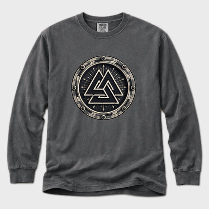 Valknut Norse Symbol Long Sleeve T-Shirt | Odin Mythology Graphic Tee