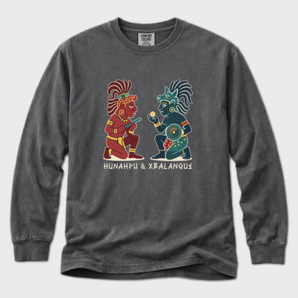 Hunahpu and Xbalanque Long Sleeve T-Shirt | Maya Hero Twins Art