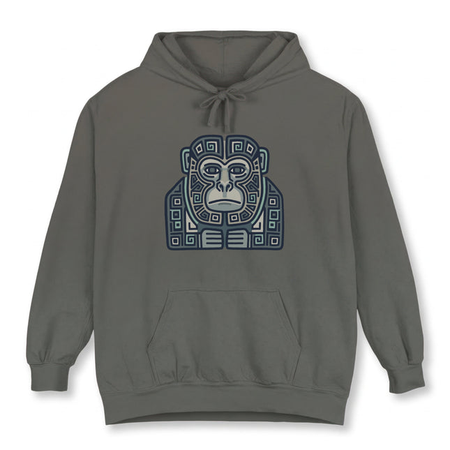 Mayan Monkey Geometric Art Hoodie | Tribal Symbol Pullover | Comfort Colors Hoodie
