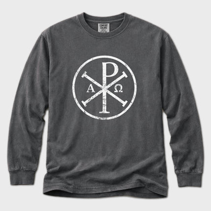 Chi Rho Christian Symbol Long Sleeve T-Shirt | Alpha Omega Art Tee