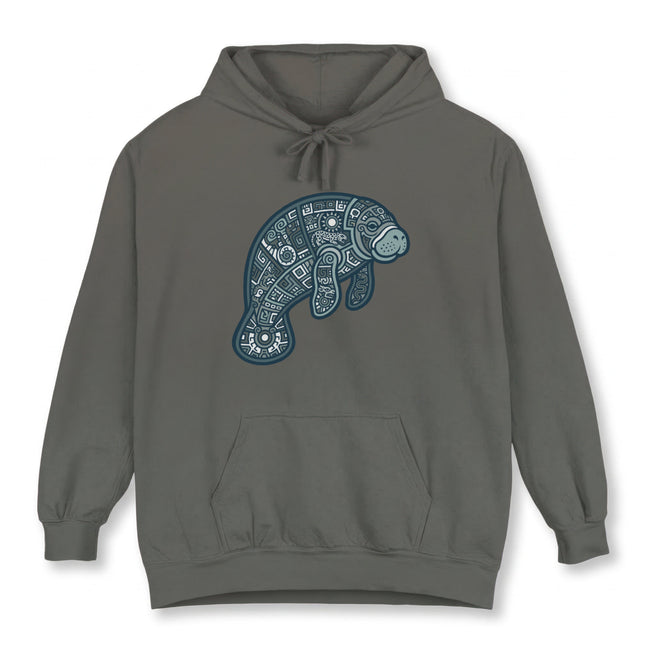 Mayan Manatee Geometric Hoodie | Sea Life Symbol Pullover | Comfort Colors Hoodie