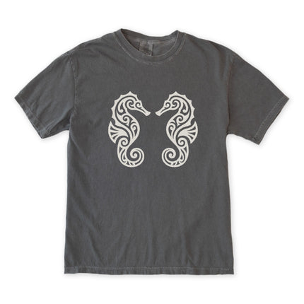 Tribal Seahorses T-Shirt | Ornate Marine Life Design Unisex Unisex Tee