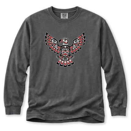 Formline Eagle Long Sleeve T-Shirt | Spread-Wing Bird Graphic Tee