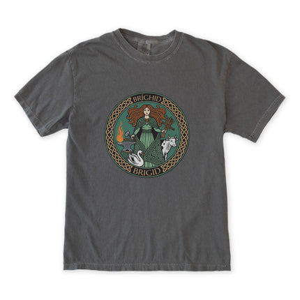 Brighid Celtic Goddess T-Shirt | Irish Mythology Fire Forge Swan Cow Tee