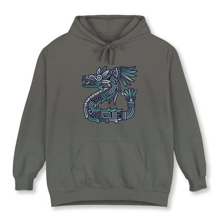 Mayan Feathered Serpent Quetzalcoatl Hoodie | Aztec Mythology Graphic Pullover Hoodie