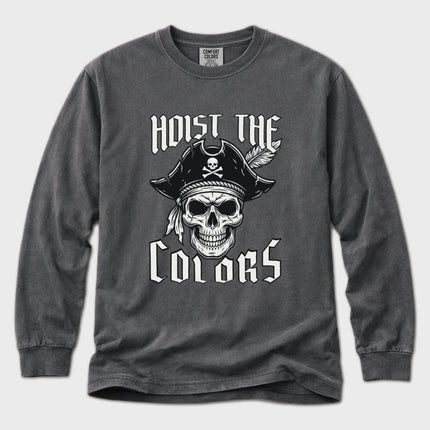 Hoist the Colors T-Shirt | Pirate Skull Graphic Long Sleeve Tee