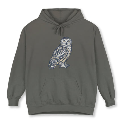 Inuit Owl Symbol Hoodie | Native Art Snowy Owl Unisex Pullover Hoodie