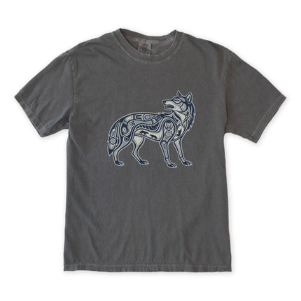 Inuit Inspired Wolf Symbol T-Shirt | Tribal Animal Graphic Unisex Tee Shirt