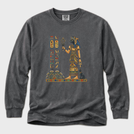 Bastet Egyptian Goddess Long Sleeve T-Shirt | Ancient Egypt Art Tee