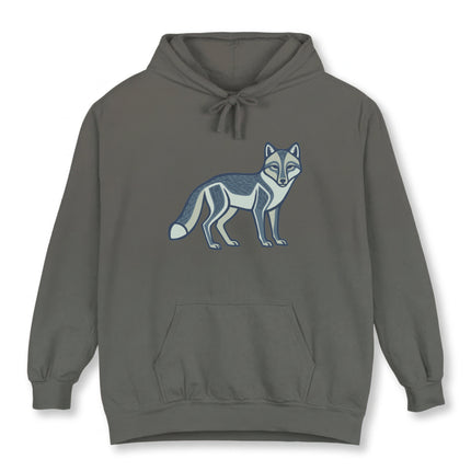 Inuit Fox Hoodie | Geometric Tribal Arctic Fox Graphic Pullover Hoodie
