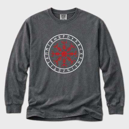 Helm of Awe Norse Symbol Long Sleeve T-Shirt | Runic Graphic Tee
