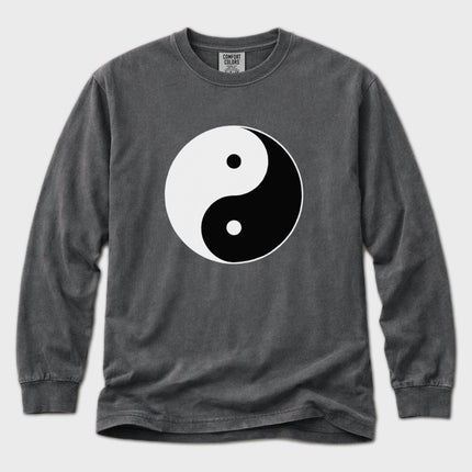 Yin Yang T-Shirt | Black and White Taijitu Symbol Long Sleeve Tee