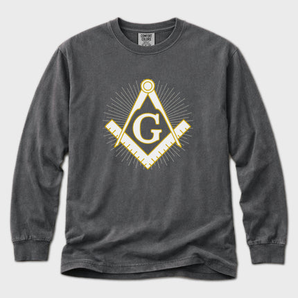 Freemason Square and Compasses T-Shirt | Masonic Emblem Long Sleeve Tee