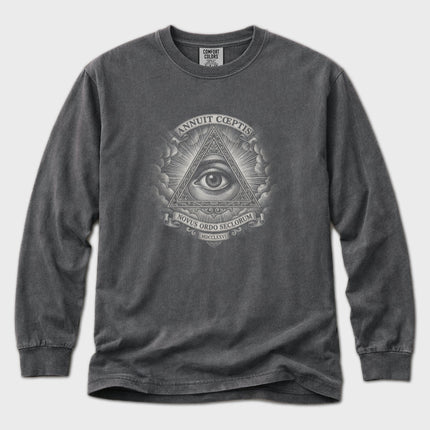 Eye of Providence T-Shirt | Great Seal Pyramid Graphic Long Sleeve Tee