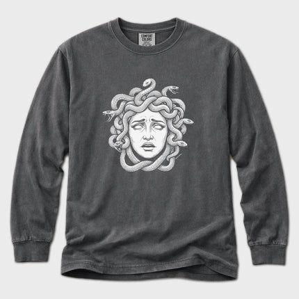 Medusa Head T-Shirt | Greek Gorgon Graphic Long Sleeve Tee