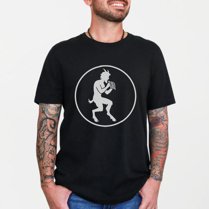 Pan Satyr T-Shirt | Flute Playing Greek God Unisex Graphic Print Tee Shirt