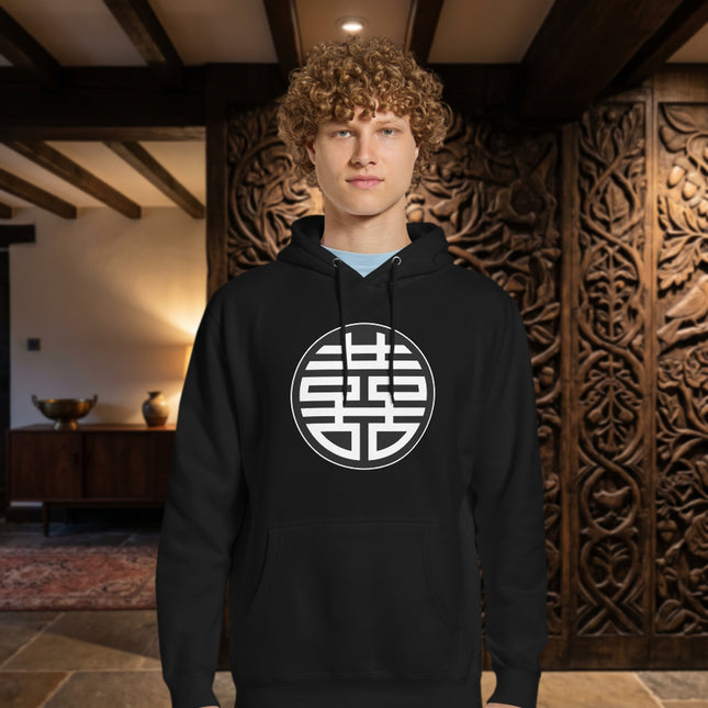Chinese Double Happiness Xi Symbol Hoodie | Unisex Graphic Pullover Fleece