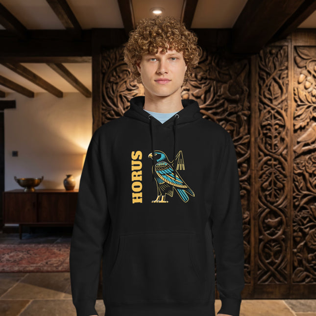 Horus Falcon Graphic Hoodie | Ancient Egyptian Mythology Unisex Pullover