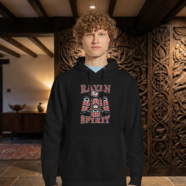 Raven Spirit Hoodie | Pacific Northwest Indigenous Native Art Pullover Hoodie