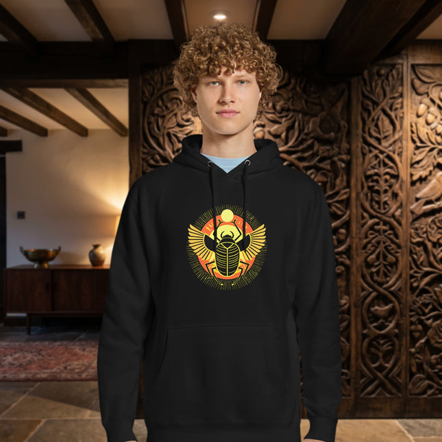 Egyptian Khepri Scarab Hoodie with Wings | Ancient Egypt Unisex Pullover