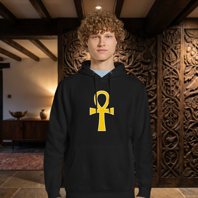 Golden Ankh Graphic Hoodie | Ancient  Egyptian Mythology Graphic Pullover