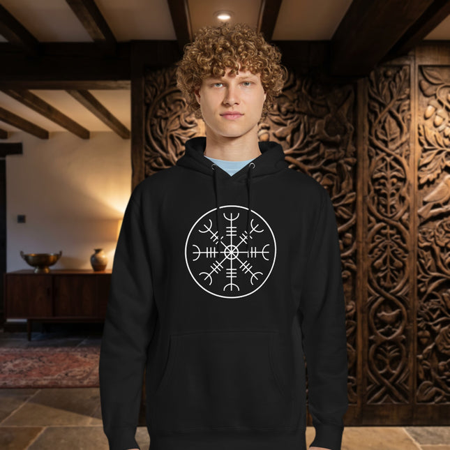 Aegishjalmur Norse Hoodie | Helm of Awe Viking Symbol Graphic Pullover Fleece