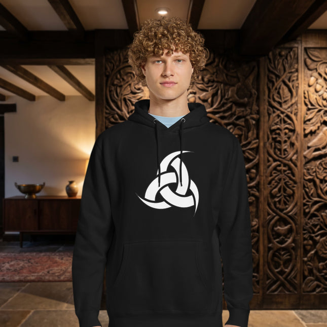 Odin's Horns Norse Symbol Hoodie | Viking Graphic Unisex Pullover Fleece