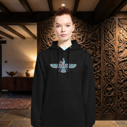 Persian Faravahar Hoodie - Zoroastrian Symbol Spiritual Art