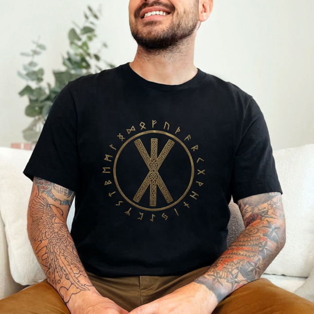 Norse Strength Bind Rune T-Shirt | Viking Elder Futhark Runic Tee Shirt