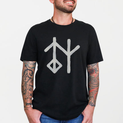 Wisdom Bind Rune T-Shirt | Norse Pagan Symbol Runic Graphic Print Tee Shirt