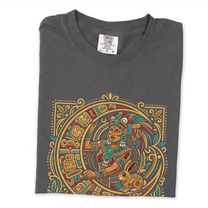 Mesoamerican Ix Chel Maya Goddess graphic print on a long sleeve t-shirt.